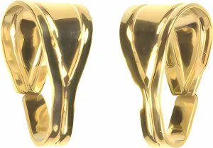 12mm x 6mm Sterling Silver Snap-Lock Pendant 2 Bails Large 1-Micron 14K Gold Plated Jewelry Making Findings Premium Quality Tapered Design Converter 2 Pack Locket Bails SKU sc18093sv-2