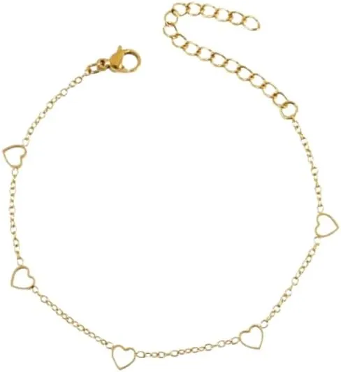 14k Gold Ankle Bracelets for Women, Waterproof Cross Pearl Heart Anklets Layered Anklets Beach Jewelry