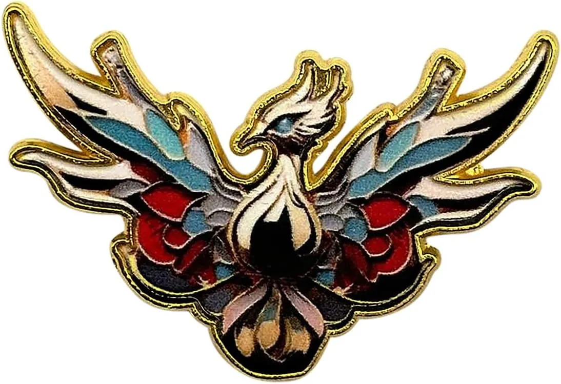 1.5"" Phoenix Bird Enamel Lapel Pin Jewelry | Phoenix Brooches Pins for Backpacks Women Men | Phoenix Brooch Pin Button Buttons