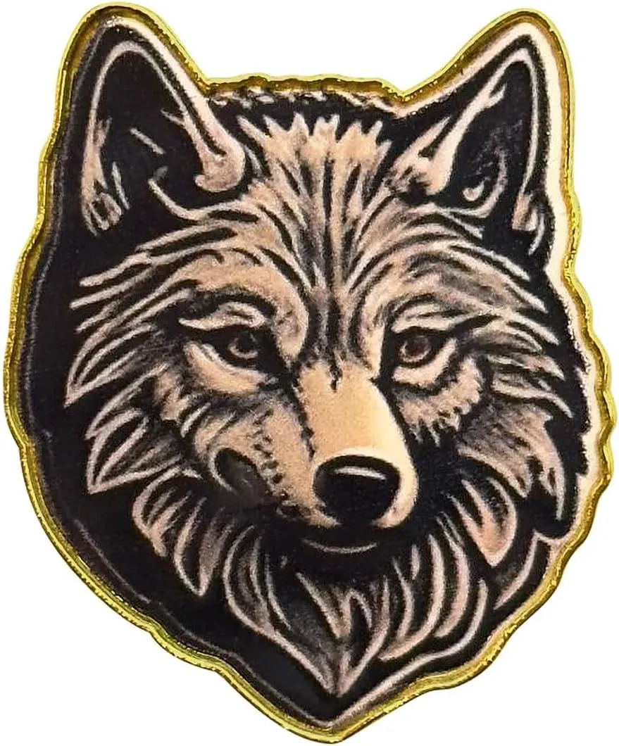 1.5"" Wolf Enamel Lapel Pin Jewelry | Wolf Brooches Pins for backpacks | Wolf Brooch Pin Button Buttons