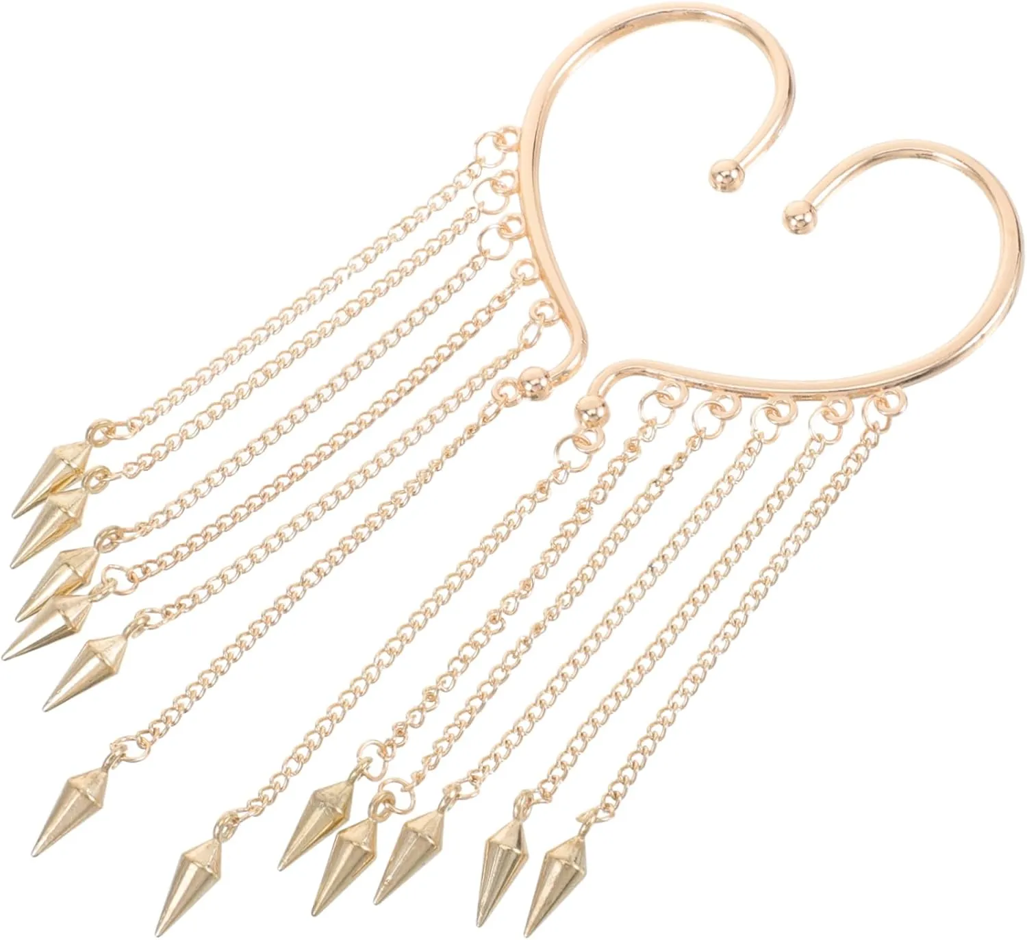 1pair Tassel Chain Ear Earrings for Women Non-piercing Hanging Design Lightweight Comfortable Accessory for Any Outfit Ear Jewelry