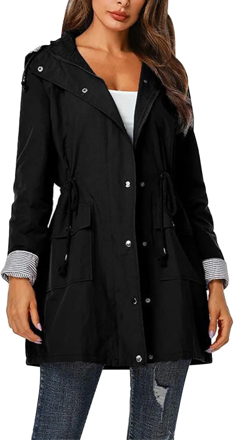 2023 Women's Double Breasted Long Trench Coat Windproof Classic Lapel Windbreaker Jackets Stylish Loose Overcoat Outerwear