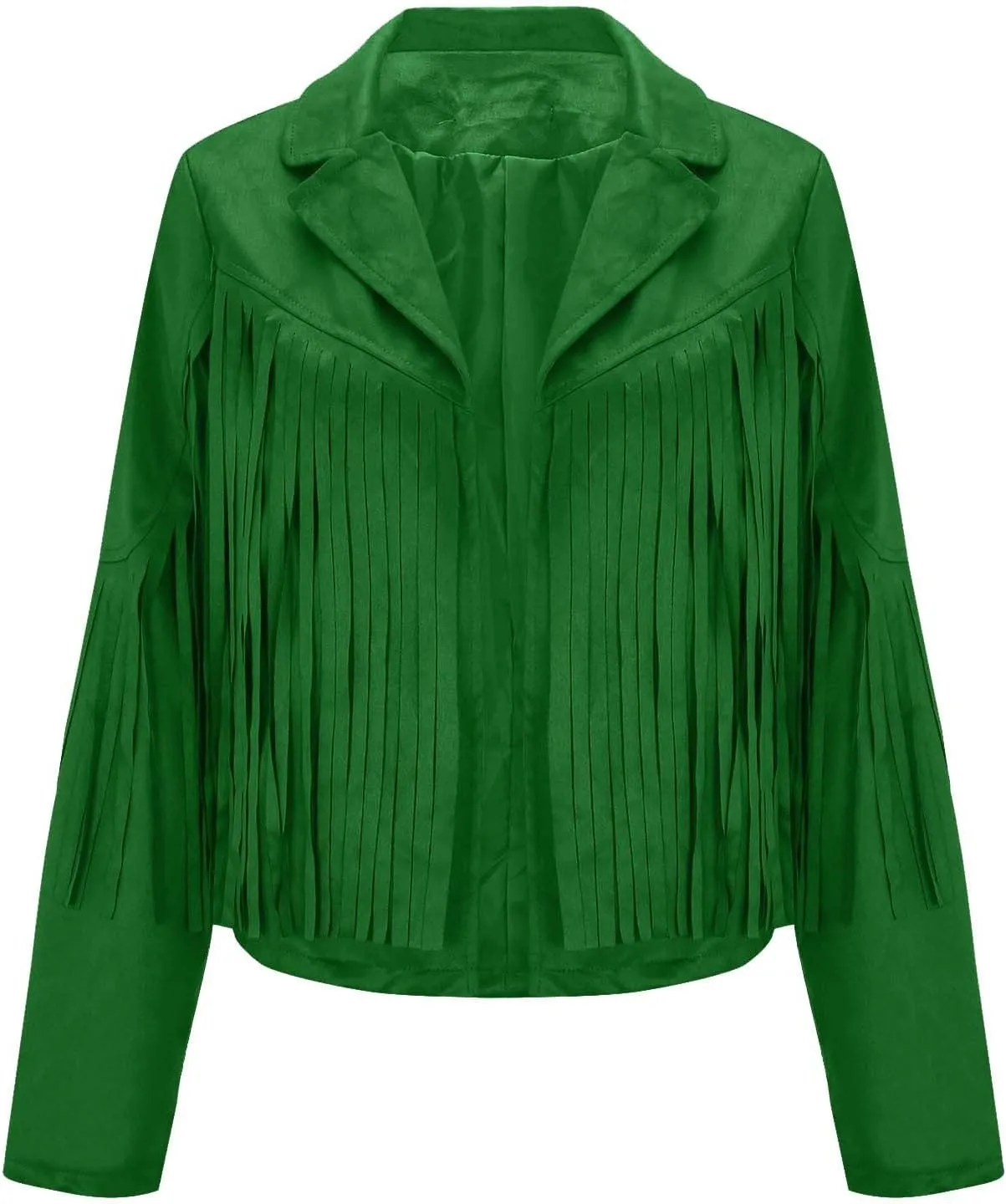 2024 Faux Leather Jackets For Women Trendy Long Sleeve Y2k Fashion Coats Vintage Lapel Fringe Jackets With Tassel