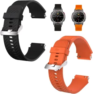 2Packs 22mm Silicone Watch Bands Compatible with Samsung Galaxy Watch 46mm,Galaxy Watch 3 45mm,Gear S3 Frontier/Classic