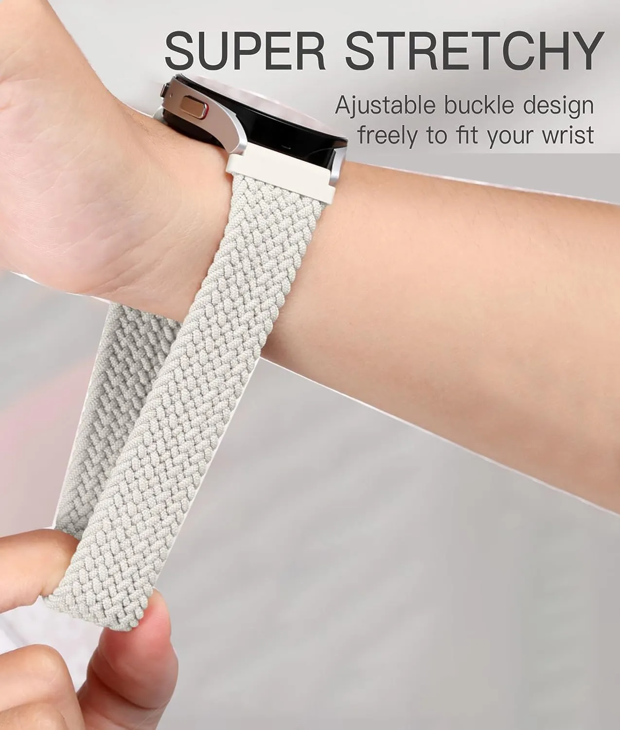 3 Pack Braided Stretchy Solo Loop Watch Bands Compatible with Veryfitpro ID205L Watch, 19mm Elastic Nylon Strap for Willful SW021 ID205L/SW025 ID205S / YAMAY SW020 SW021 SW023 ID205 ID205L ID205U, Fitpolo ID205L Women Men