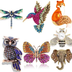 7 pieces brooch pin for women fashion set crystal rhinestones women's brooches pins for clothes bulk