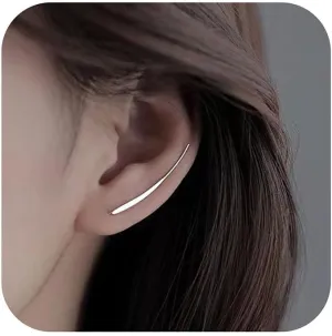 925 Sterling Silver Climbers Earrings for Women, Ear Cuffs Crawler Earrings to Daughter,Dainty Ear Crawler Earrings Minimalist Jewelry Graduation Gift