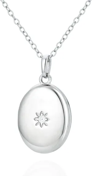 925 Sterling Silver Starburst Pendant Locket Necklace for Women