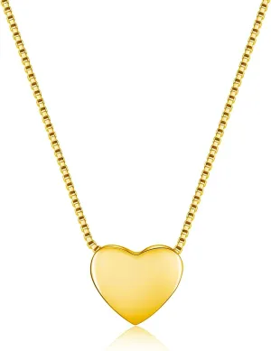 925 Sterling Silver Tiny Minimalism Dainty Floating Heart Necklace 17.5"
