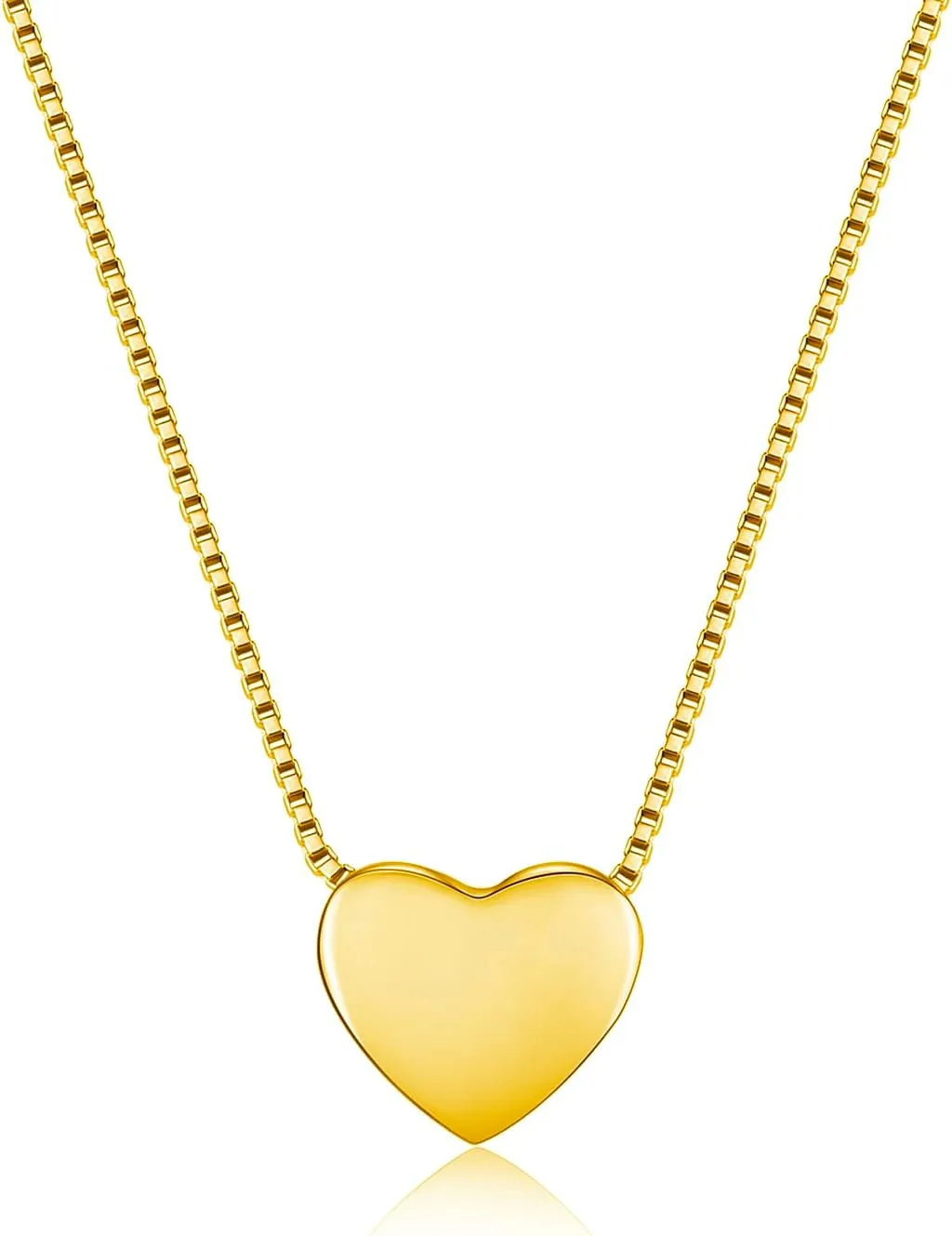 925 Sterling Silver Tiny Minimalism Dainty Floating Heart Necklace 17.5"