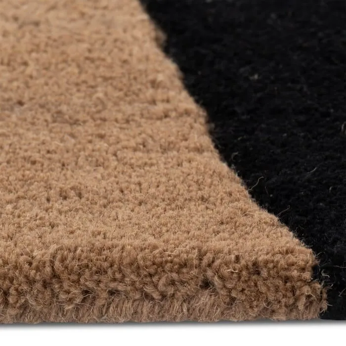 Abstract Black Hand Tufted Wool Area Rug