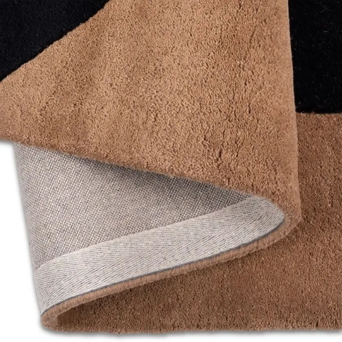 Abstract Black Hand Tufted Wool Area Rug