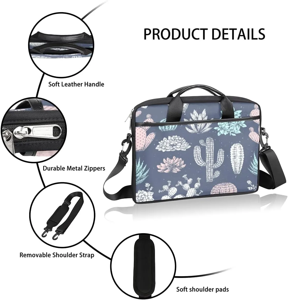 Abstract Watercolor Pineapple Laptop Shoulder Messenger Bag Waterproof Laptop Briefcase with Handle and Padded Strap