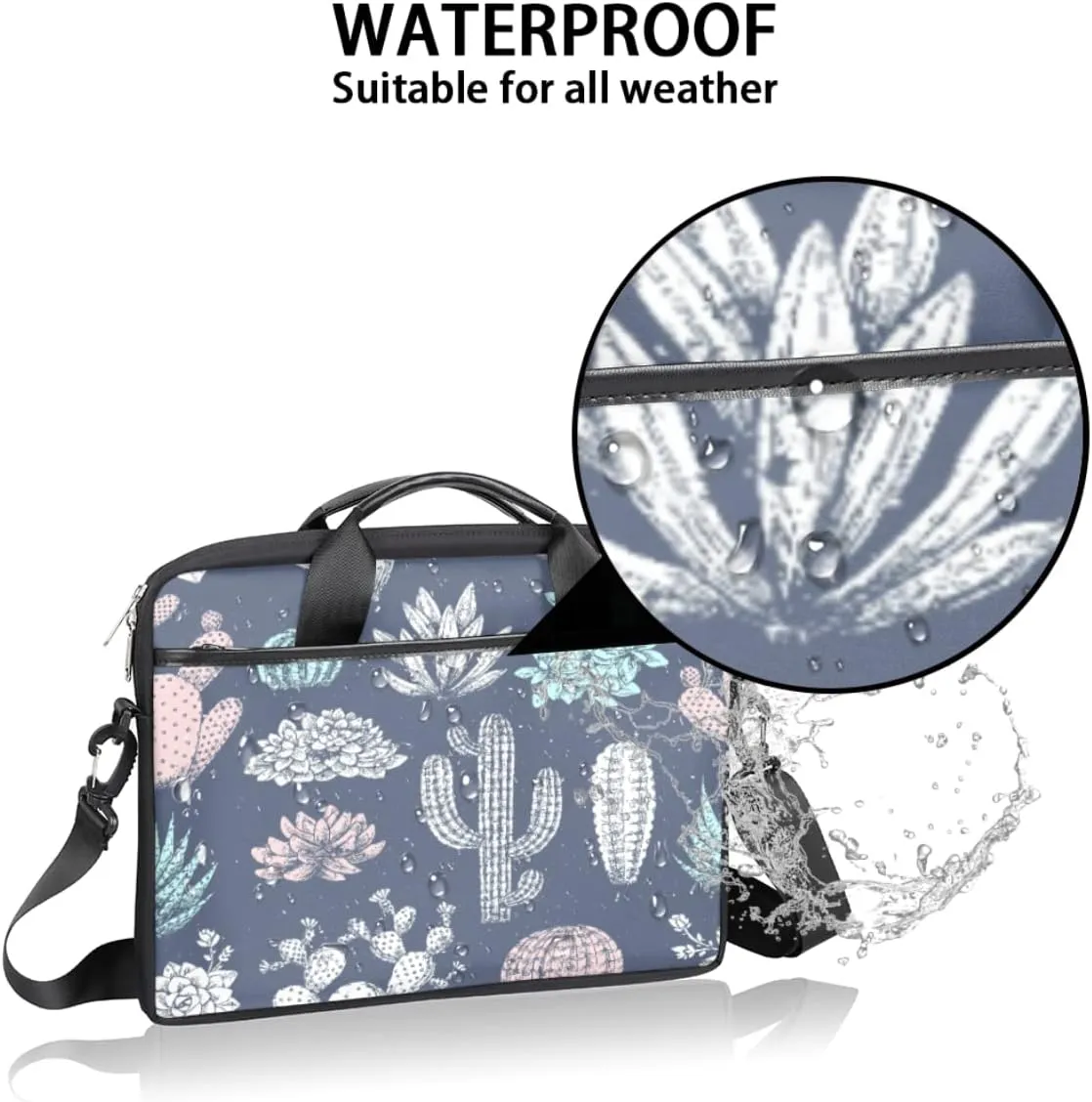 Abstract Watercolor Pineapple Laptop Shoulder Messenger Bag Waterproof Laptop Briefcase with Handle and Padded Strap