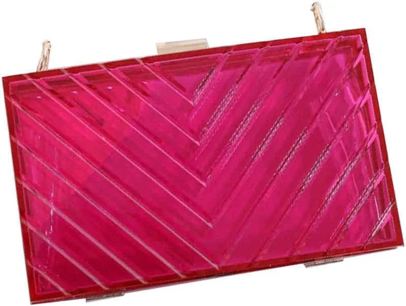 Acrylic Purses Evening Clutch Bag Clear Handbags for Women Cross Body Bag with Metal Chain Formal Wedding Prom Party