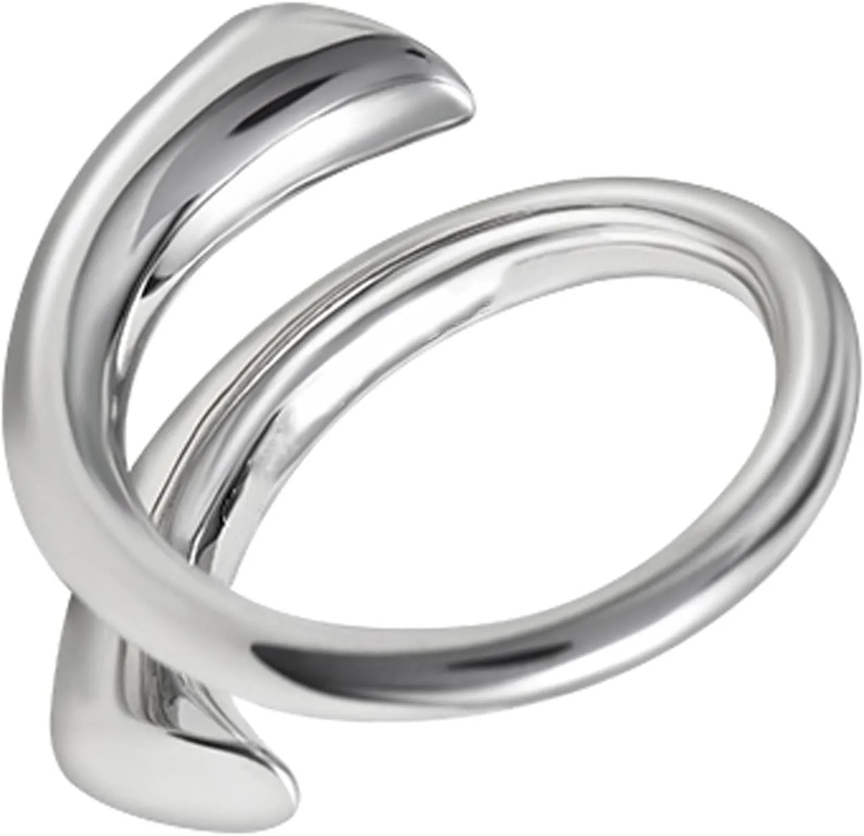 Adjustable 925 Sterling Silver Rings Double Line Thumb Ring Statement Minimalist Jewelry High Polish Open Ring for Women