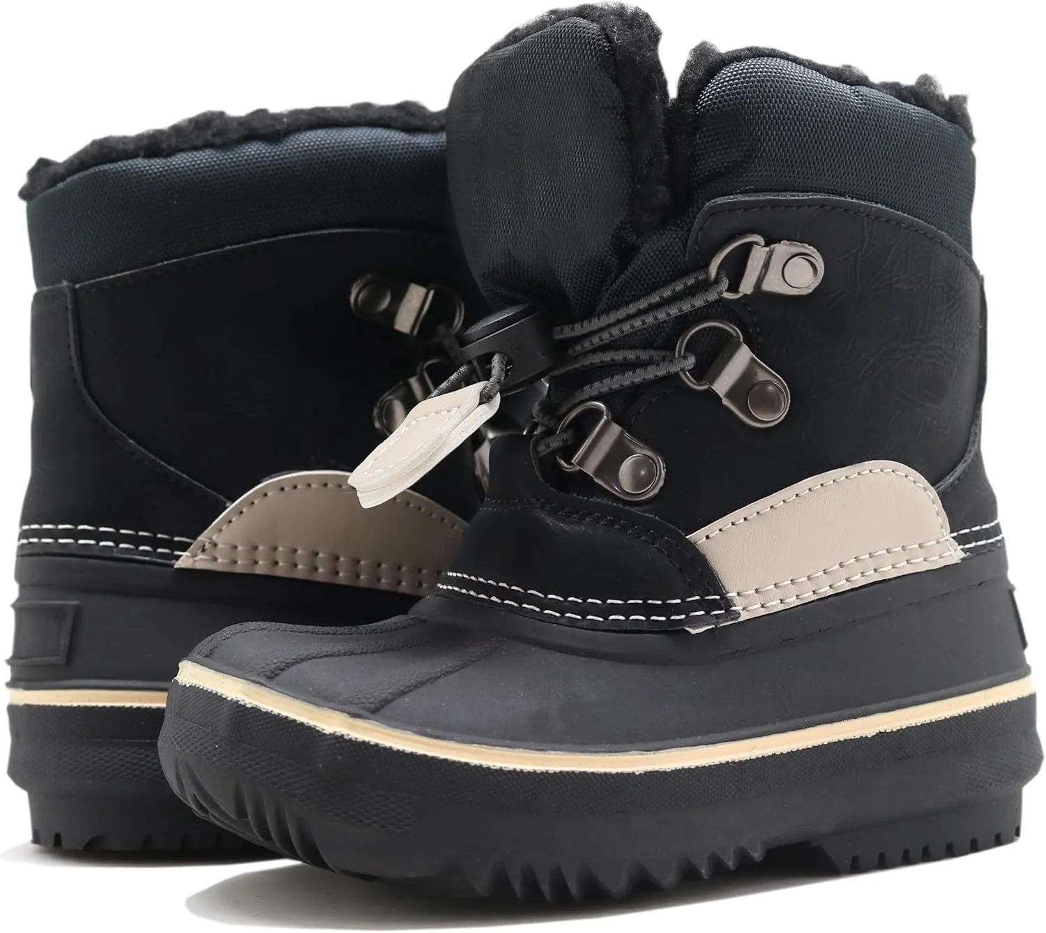 Ahannie Kids Boys Girls Winter Duck Boot, Youth Outdoor Two Tone Fashion Waterproof Rain Boot (Toddler/Little Kid/Big Kid)