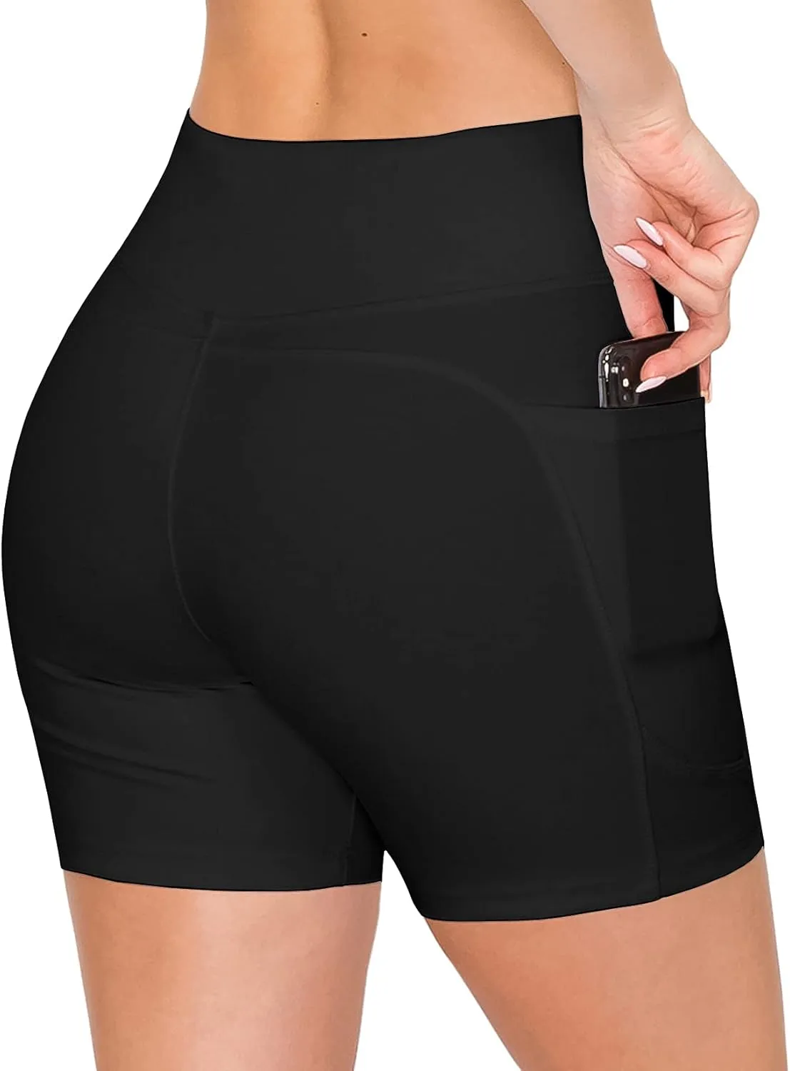 ALWAYS Women's Bike Shorts with Pockets - High Waist Compression Running Workout Athletic Yoga Shorts