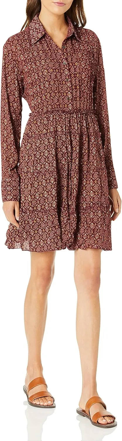 Angie Juniors' Ruffled Long-Sleeve Dress
