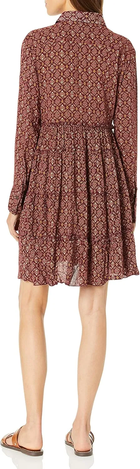 Angie Juniors' Ruffled Long-Sleeve Dress
