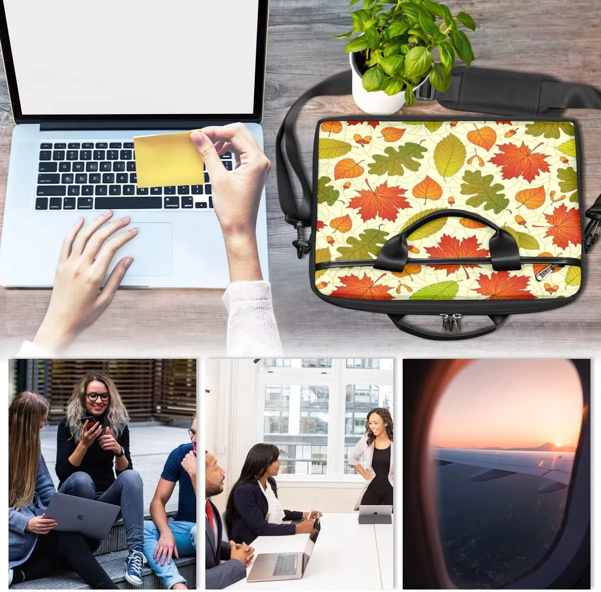Animals Cookies Laptop Shoulder Messenger Bag Waterproof Laptop Briefcase with Handle and Padded Strap Case Sleeve