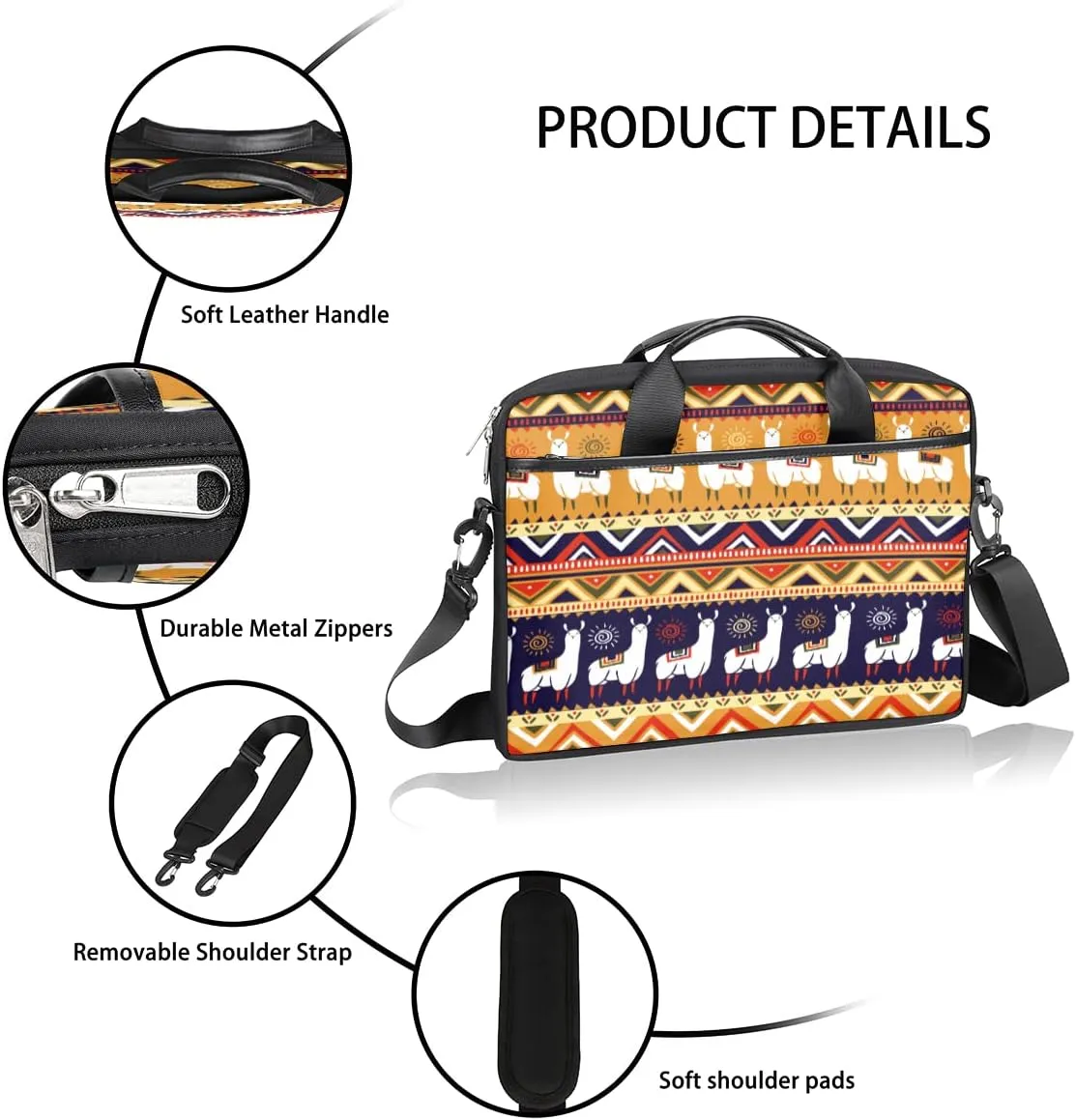 Animals Cookies Laptop Shoulder Messenger Bag Waterproof Laptop Briefcase with Handle and Padded Strap Case Sleeve