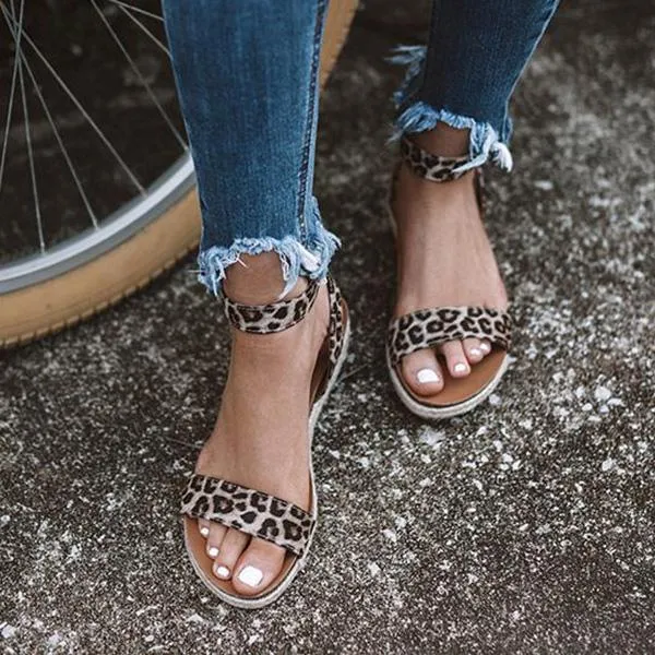 Ankle Strap Buckle Platform Sandals