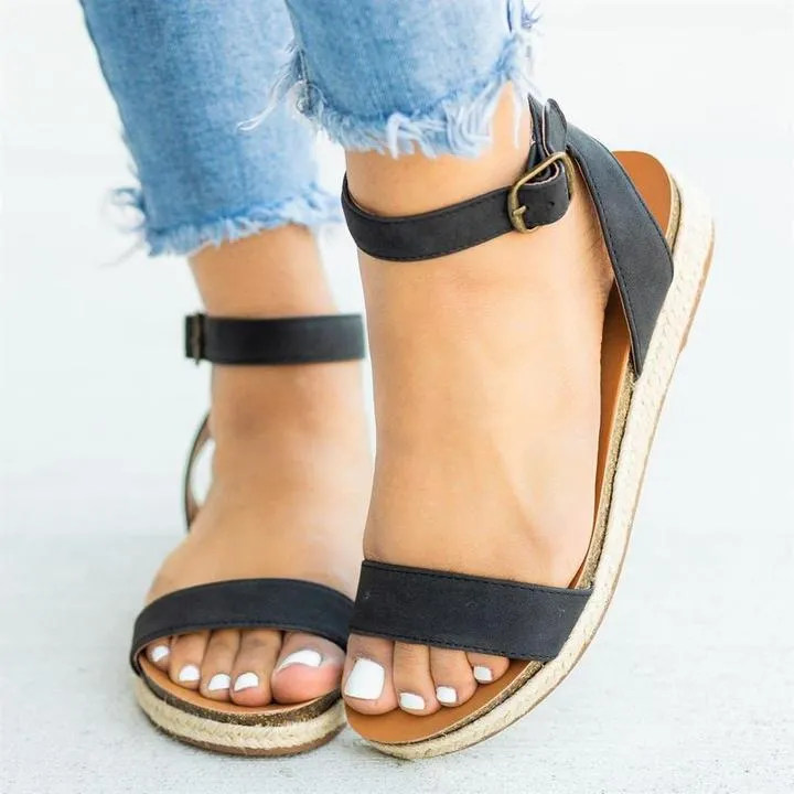 Ankle Strap Buckle Platform Sandals