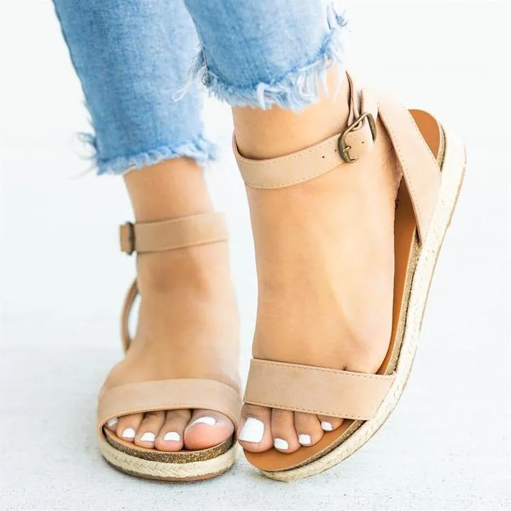 Ankle Strap Buckle Platform Sandals