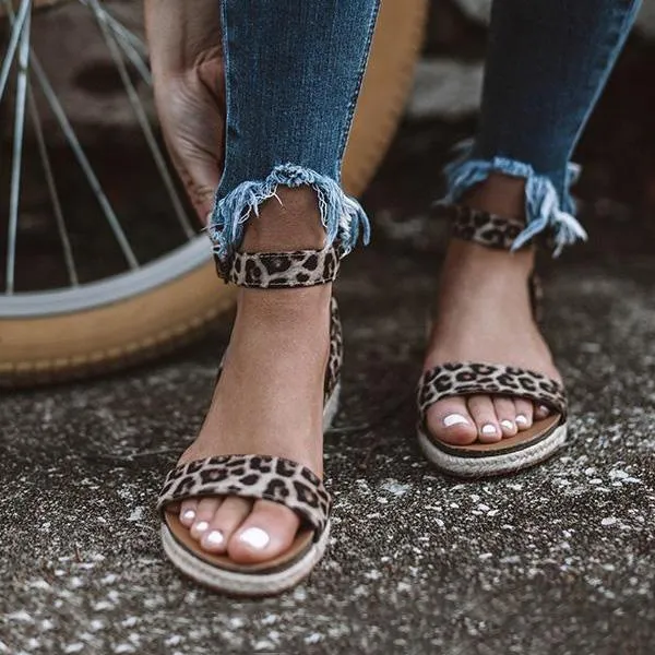 Ankle Strap Buckle Platform Sandals