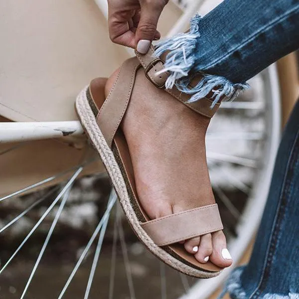 Ankle Strap Buckle Platform Sandals