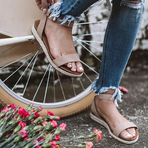 Ankle Strap Buckle Platform Sandals