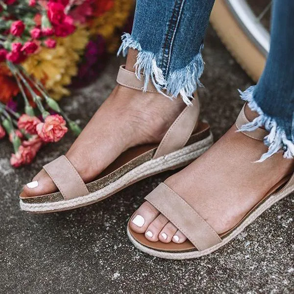Ankle Strap Buckle Platform Sandals