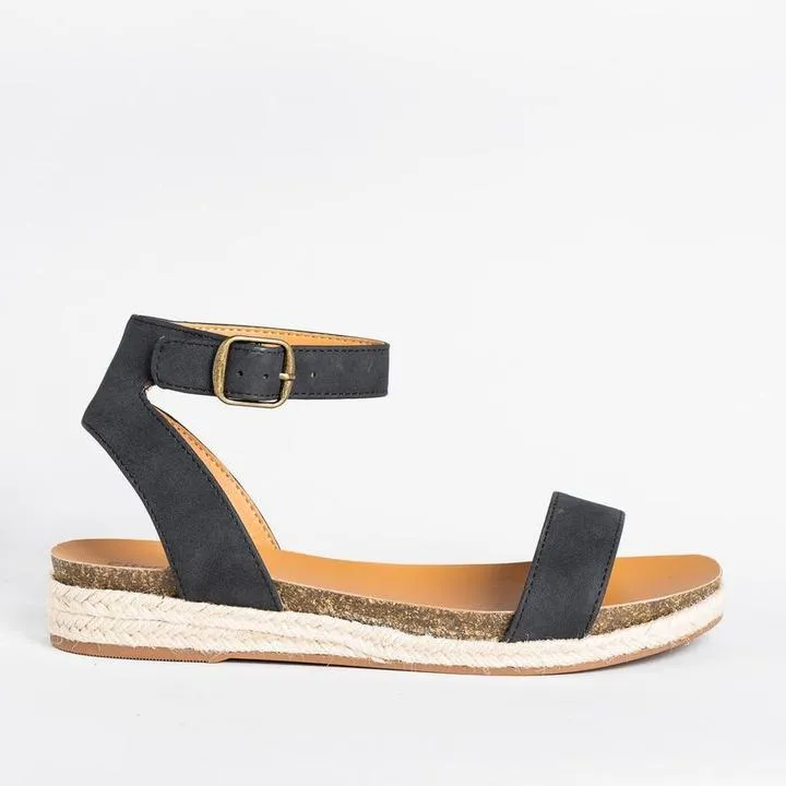 Ankle Strap Buckle Platform Sandals