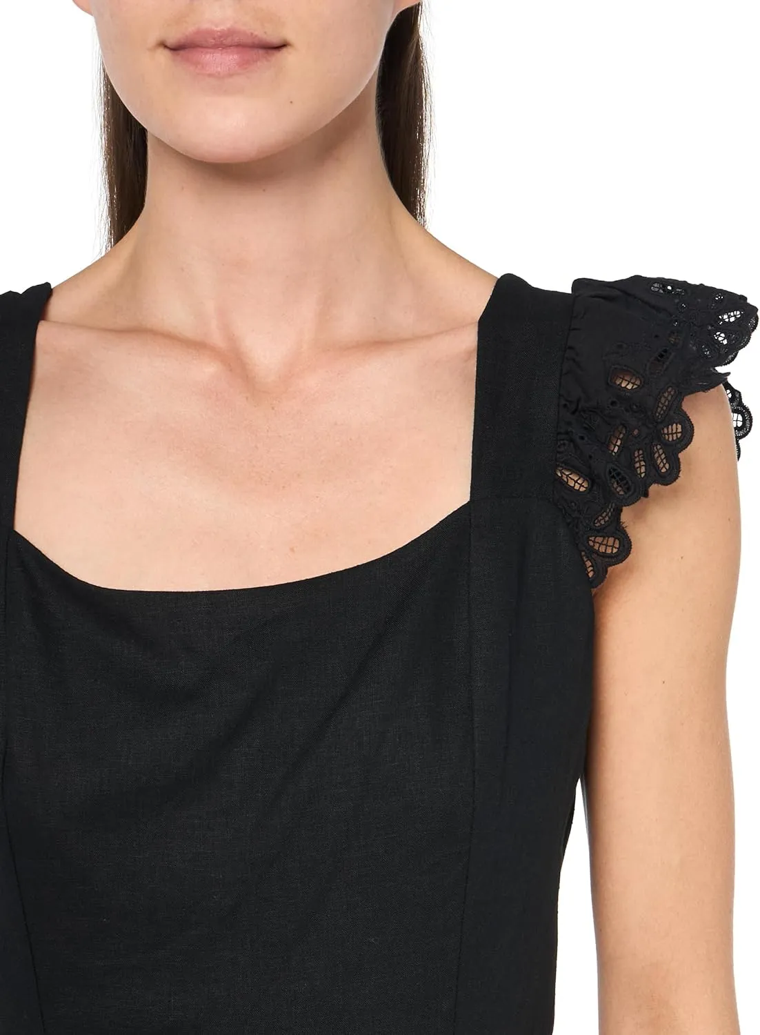 Anne Klein Womens Ruffled Cotton Maxi Dress