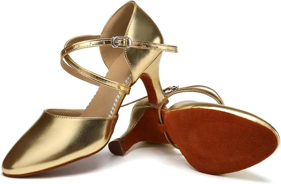 AOQUNFS Women Ballroom Dance Shoes Women Closed Toe Walts Salsa Latin Dance Shoes,Model FT188