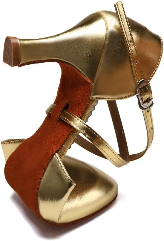 AOQUNFS Women Ballroom Dance Shoes Women Closed Toe Walts Salsa Latin Dance Shoes,Model FT188