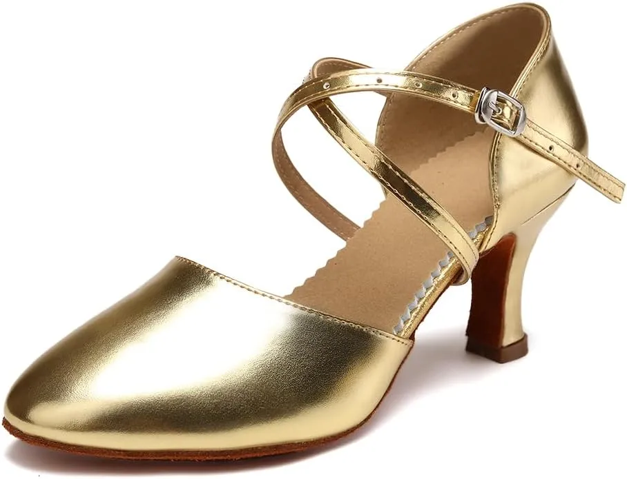 AOQUNFS Women Ballroom Dance Shoes Women Closed Toe Walts Salsa Latin Dance Shoes,Model FT188
