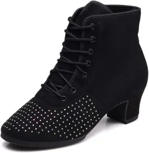 AOQUNFS Women Latin Dance Shoes Ballroom Lace-up Salsa Practice Dance Shoes,Model 601GB