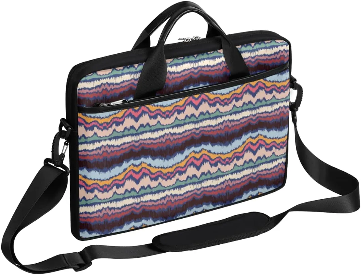 Avocado Pattern Laptop Shoulder Messenger Bag Waterproof Laptop Briefcase Handle Padded Strap