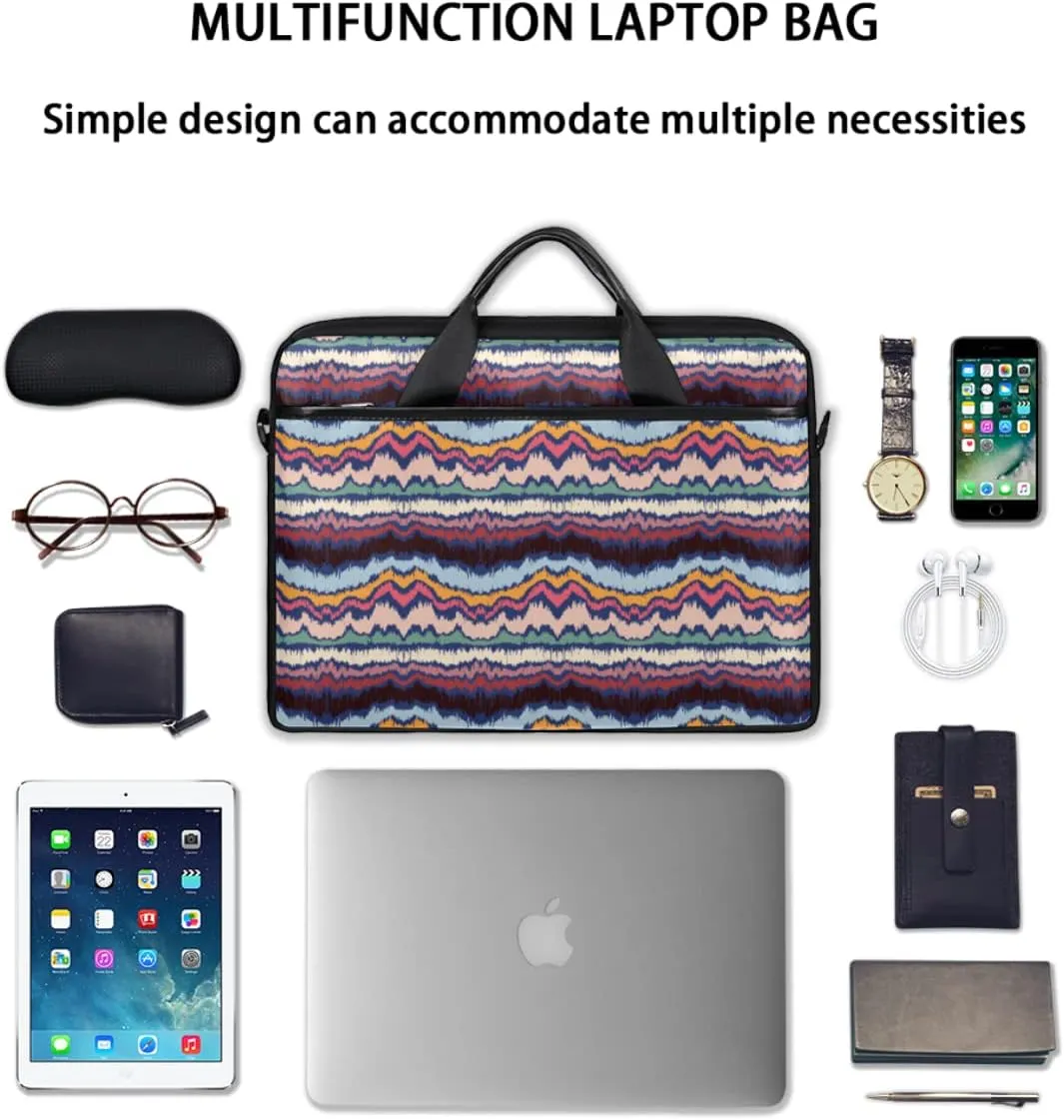 Avocado Pattern Laptop Shoulder Messenger Bag Waterproof Laptop Briefcase Handle Padded Strap