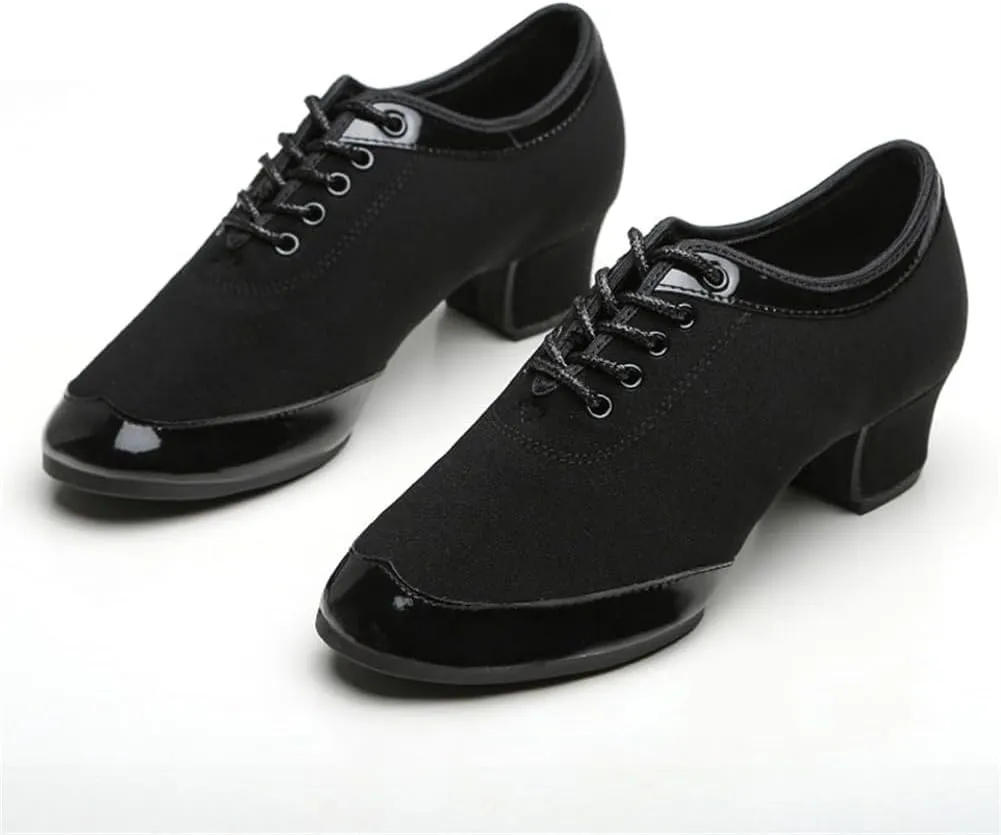 Ballroom Dance Shoes, 2Inchs/5Cm Latin Salsa Tango Dancing Shoes for Female Canvas Performance Practice Shoes