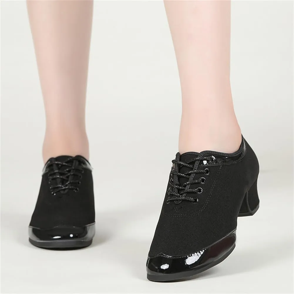Ballroom Dance Shoes, 2Inchs/5Cm Latin Salsa Tango Dancing Shoes for Female Canvas Performance Practice Shoes