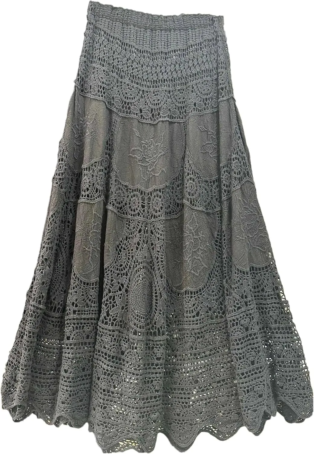 Beach Long Skirts for Women Hollow Out Sexy Mujer A-Line High Waist Skirts Female Summer Crochet Skirts