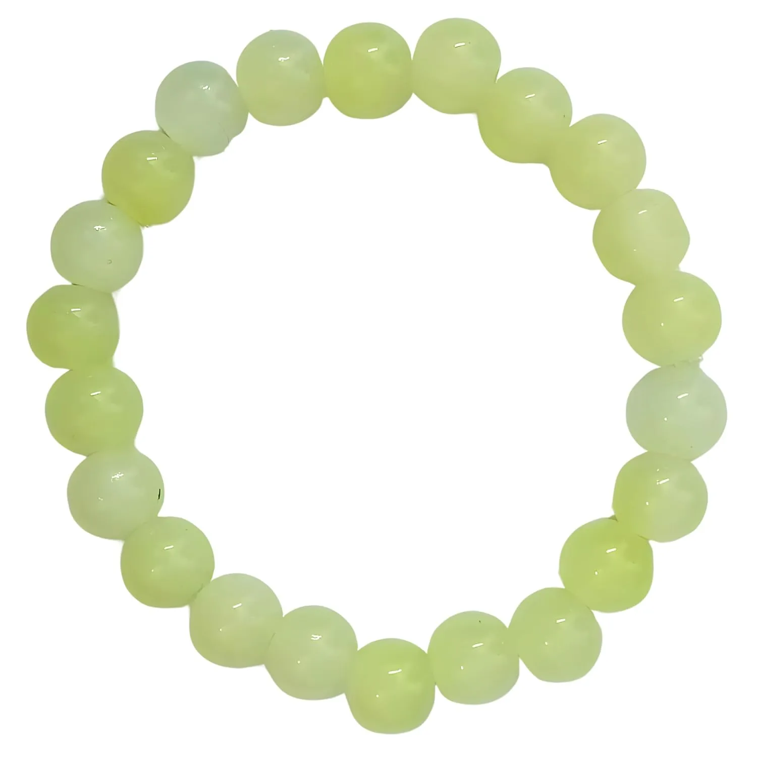 Beaded Stretch Bracelet Handmade Glass Bracelet for Women Men Colorful Crystal Beads Bracelet Elastic Round Bead Bracelets Jewelry (Light Olive Green)