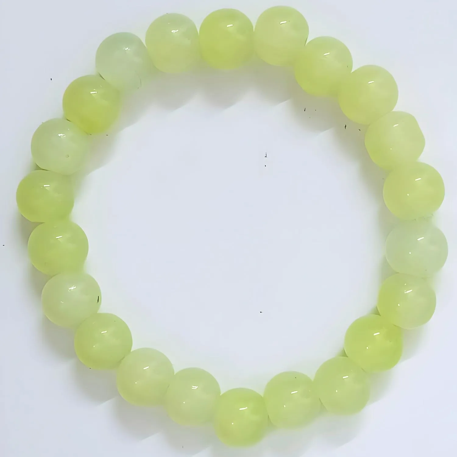 Beaded Stretch Bracelet Handmade Glass Bracelet for Women Men Colorful Crystal Beads Bracelet Elastic Round Bead Bracelets Jewelry (Light Olive Green)