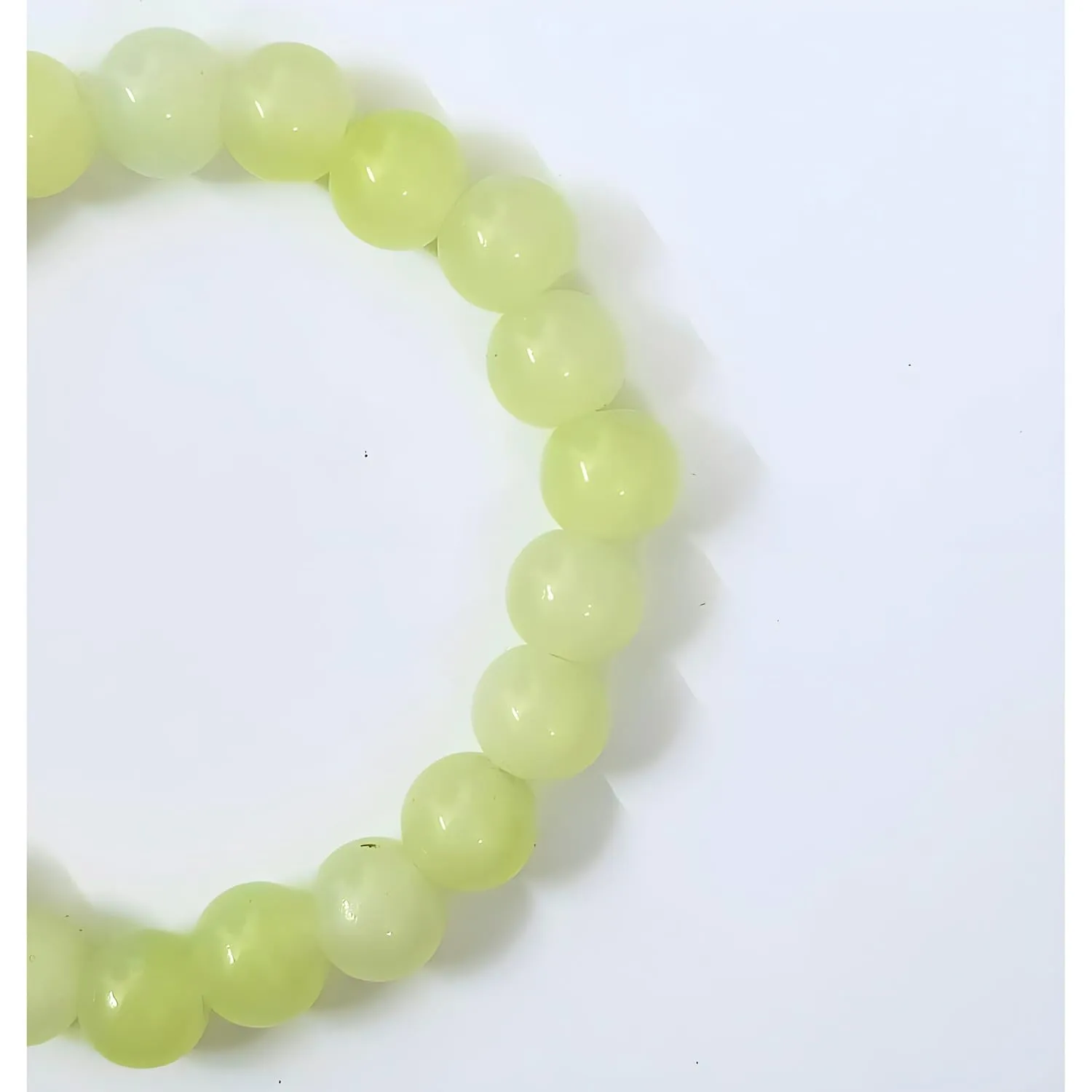 Beaded Stretch Bracelet Handmade Glass Bracelet for Women Men Colorful Crystal Beads Bracelet Elastic Round Bead Bracelets Jewelry (Light Olive Green)