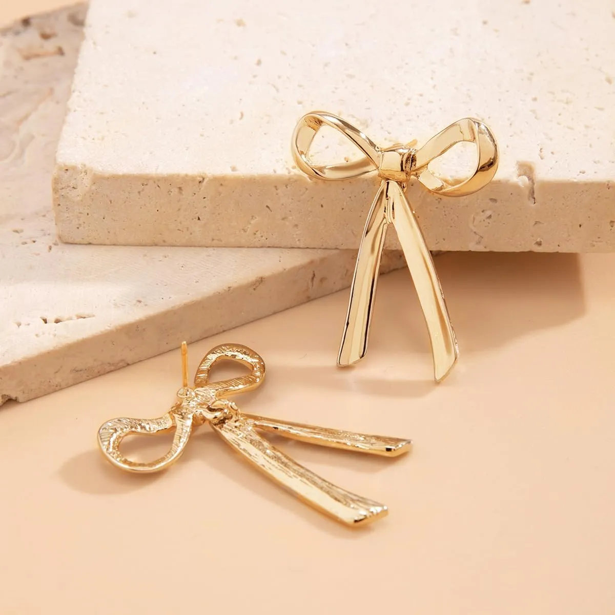 Bethynas Gold Silver Bow Drop Dangle Earrings for Women Ribbon Long Tassel Snake Chain Post Earrings Cute Bow Stud Earrings Jewelry Gifts