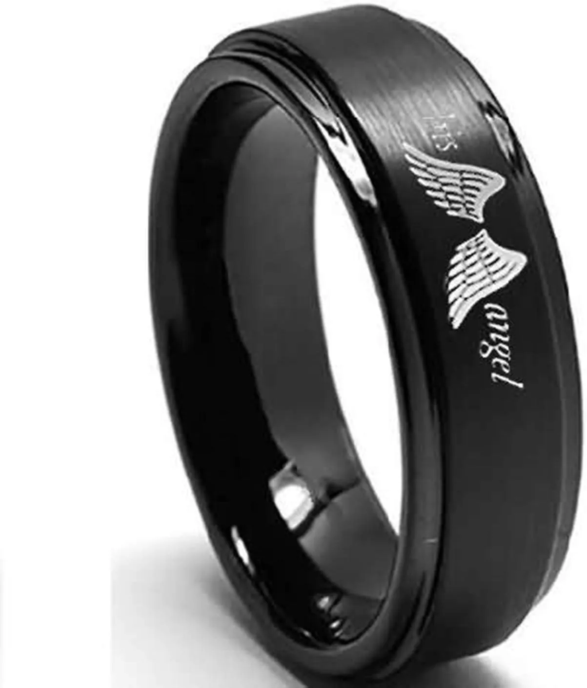 Beydodo Anniversary Ring Sets Stainless Steel Rings His and Hers Engraved Her Cowboy and His Angel Size 5-13