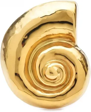 Big Stainless Steel Shell Brooches For Women Snail Shell Metal Brooch Lapel Pin